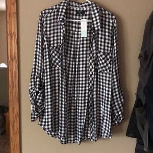 Tinsel Plaid button up shirt